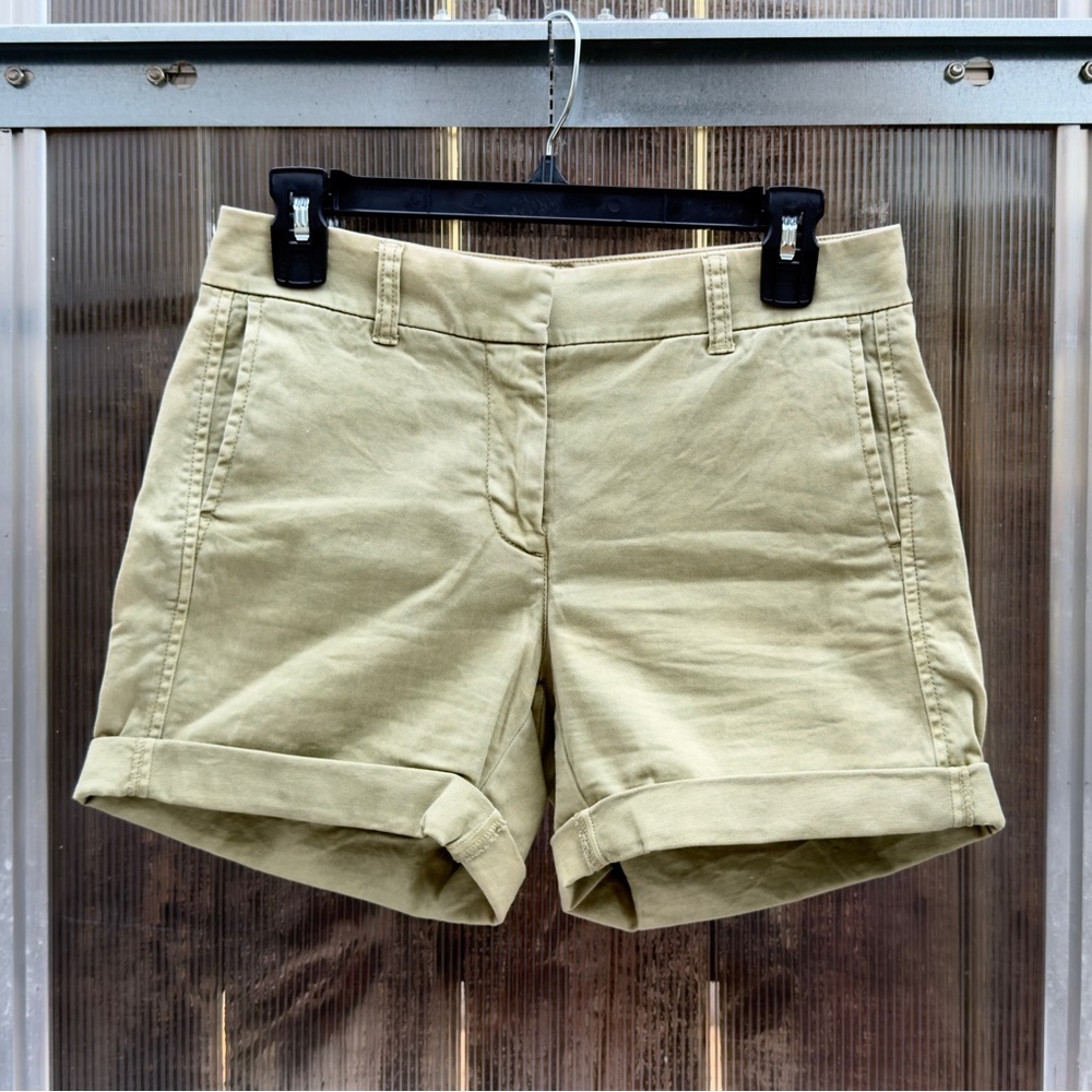 J. Crew Olive Green Rolled-Hem Chino Shorts